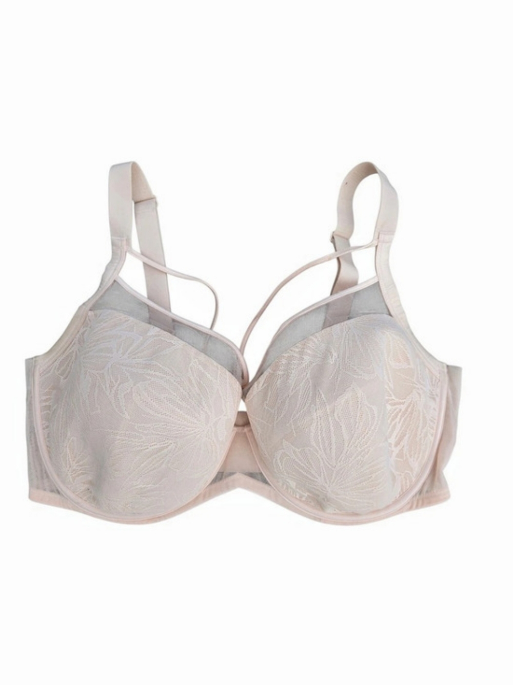Understance Harper Smooth Lace FlexWire Strappy Bra Pink 40H